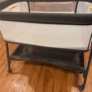 Grey and White Baby Bassinet